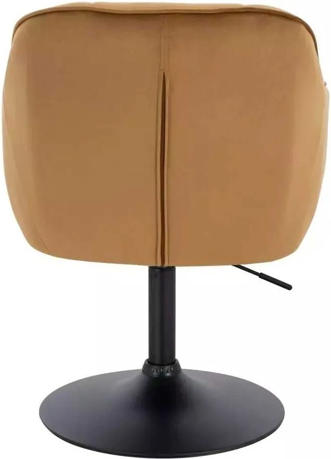 LuxuryForm DESIGN Stolička AVOLA VELUR na čiernom tanieri - medová