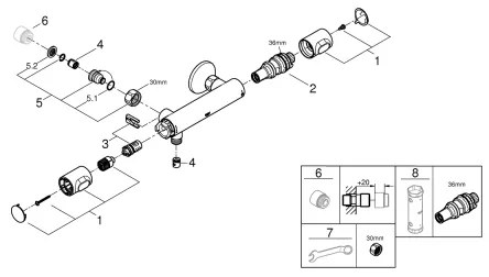 GROHE 34799000 - Termostatická sprchová batéria PRECISION FLOW DN 15 chróm