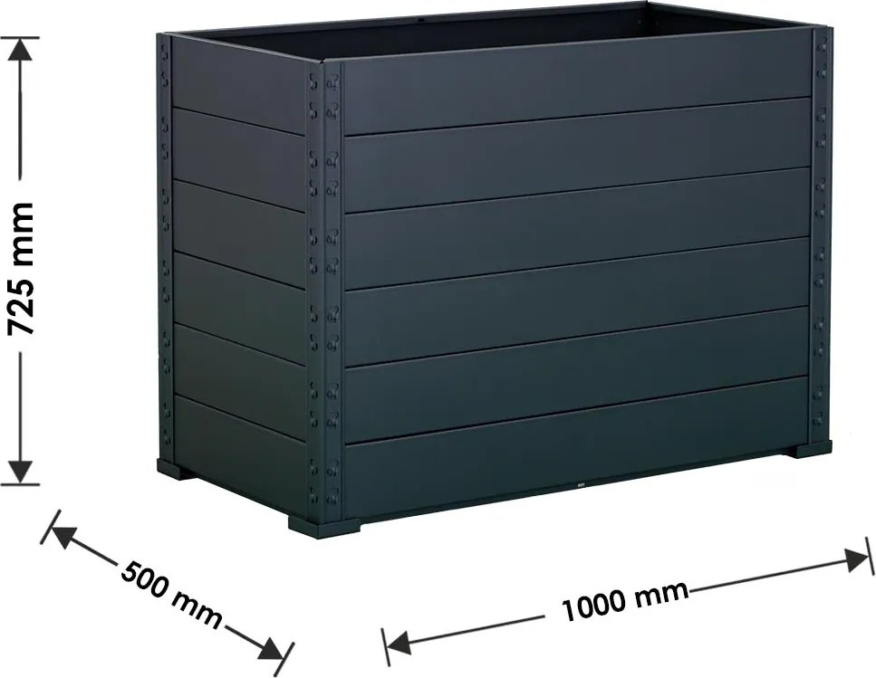 Trestles Zvýšený kovový záhon Midi - čierny