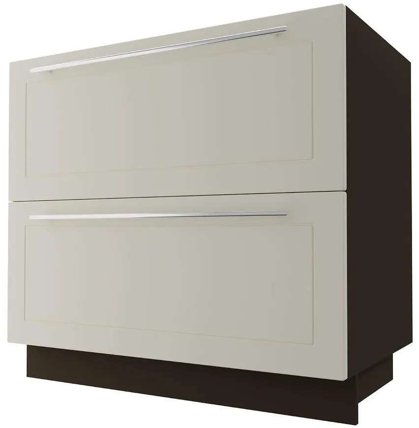 Kuchynská skrinka D2M/90 Quantum vanilla mat/lava