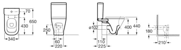 Roca A342477000 - WC misa GAP keramika/biela