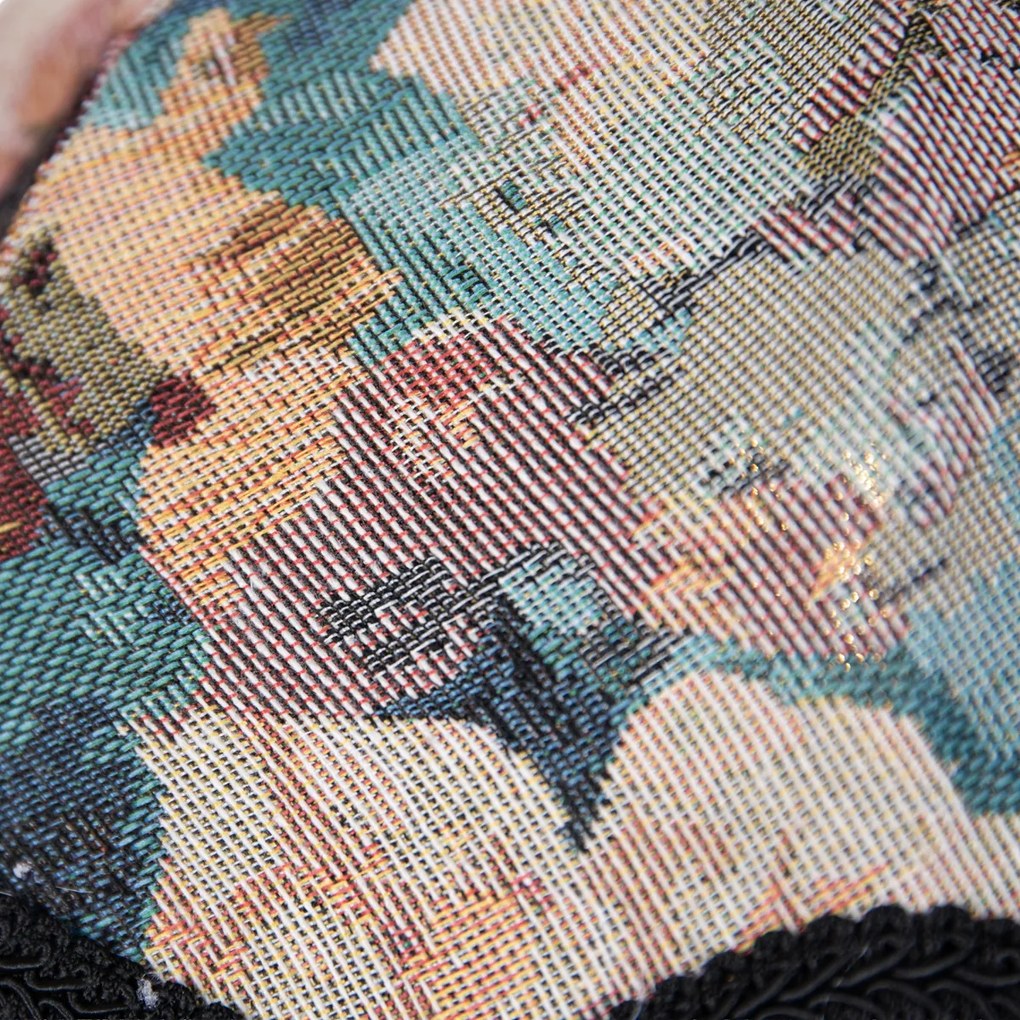 Závesná lampa čierna s kvetinovým tienidlom a bielym interiérom 31,5 cm 3-Lights - Cava