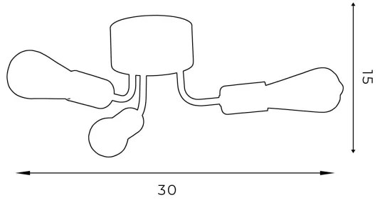 Prisadený luster BRENDA 3xE27/60W/230V čierna
