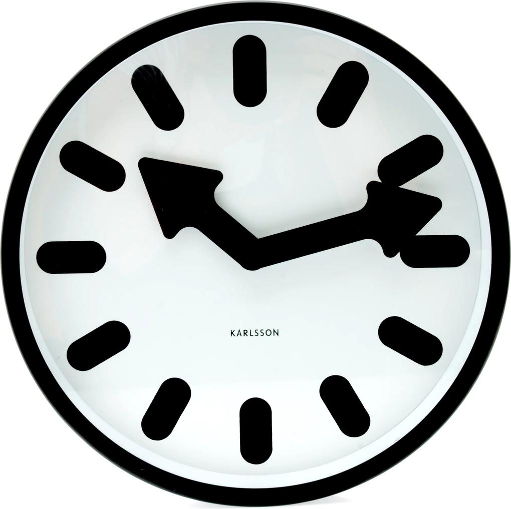 Bighome - Nástenné hodiny LOTUS - biela/čierna