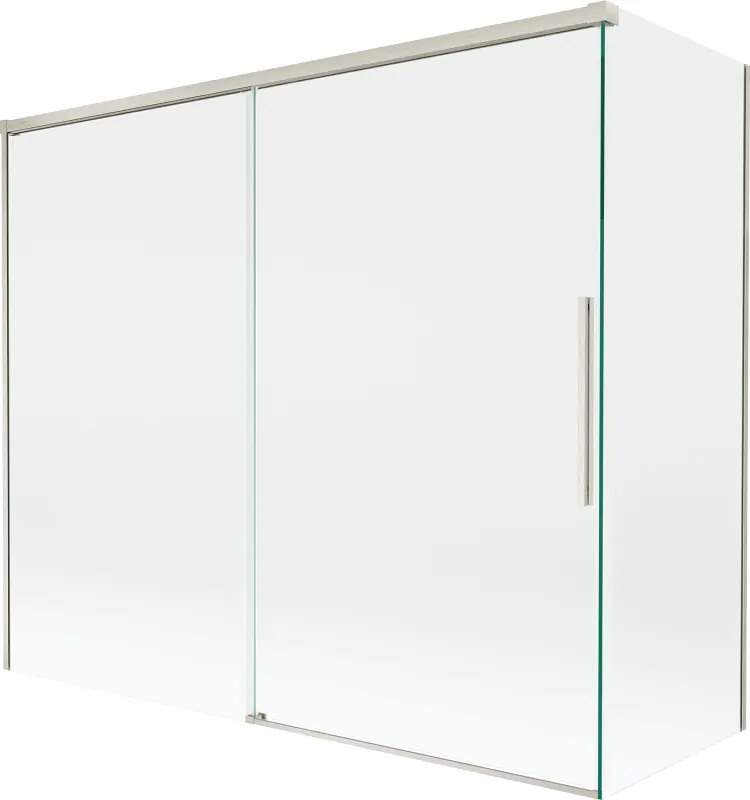 Mexen Rox, 2-krídlová posuvná vaňová zástena 180 + 80 x 150 cm, 8mm číre sklo, oceľový profil, 8C9-180-080-97-00