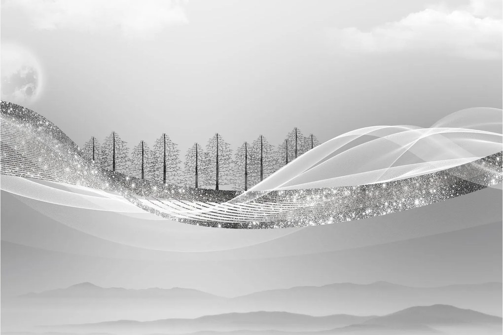 Obraz - Strieborná krajina (90x60 cm)