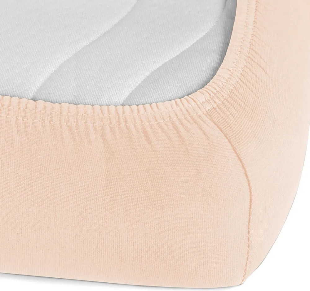 Jersey napínacie prestieradlo JR-021 Púdrové 180 x 200 - výška 20 cm