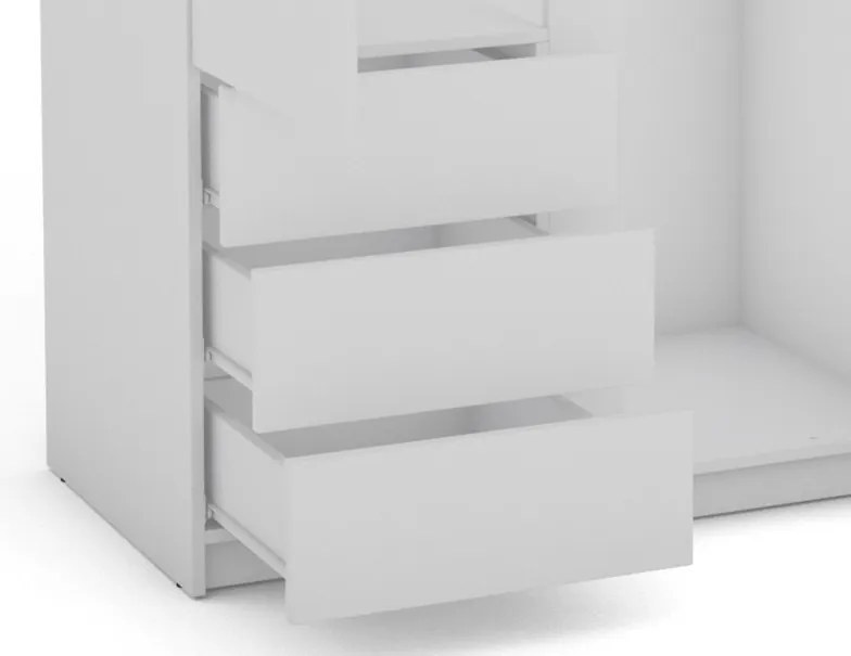 Šatníková skriňa Carlos, biela, 100 cm