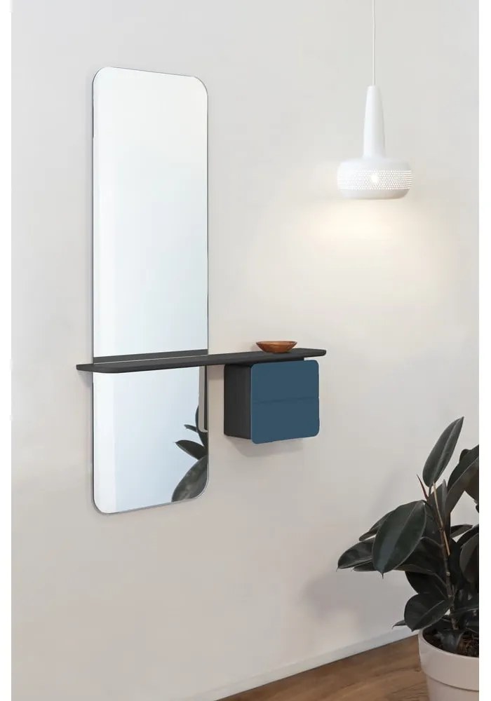 Predsieňová zostava v dekore duba v čierno-petrolejovej farbe One More Look – UMAGE