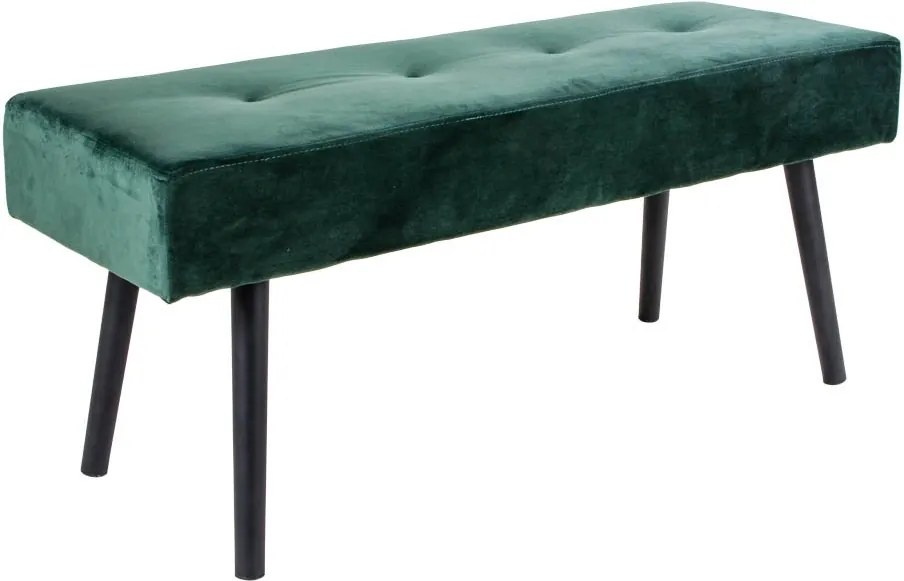 Zelená Zamatová lavica Skiby 35 × 100 × 44 cm HOUSE NORDIC