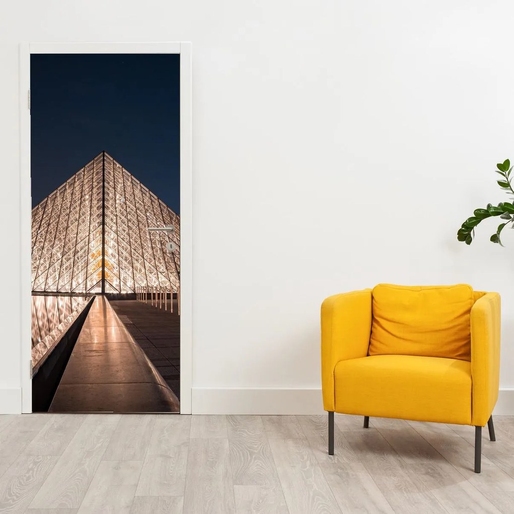 Fototapeta na dvere - Louvre v noci (95x205cm)