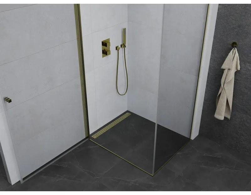 Mexen Pretoria sprchový kút 80x90 cm, zlatý profil, 6mm číre sklo, 852-080-090-50-00