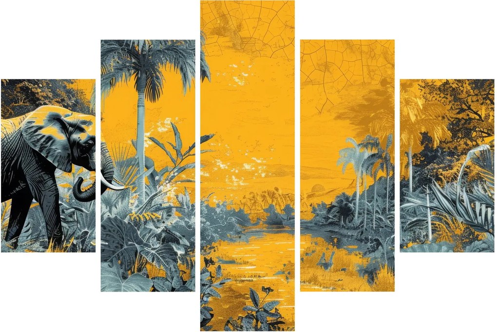 Obraz - Slon v prírode (150x105 cm)