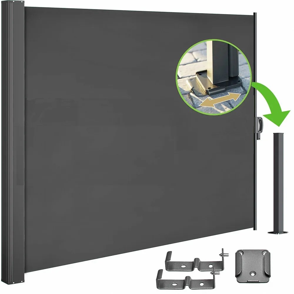 Bočná markíza NOSARA na terasu, 180x300cm antracitová Casaria