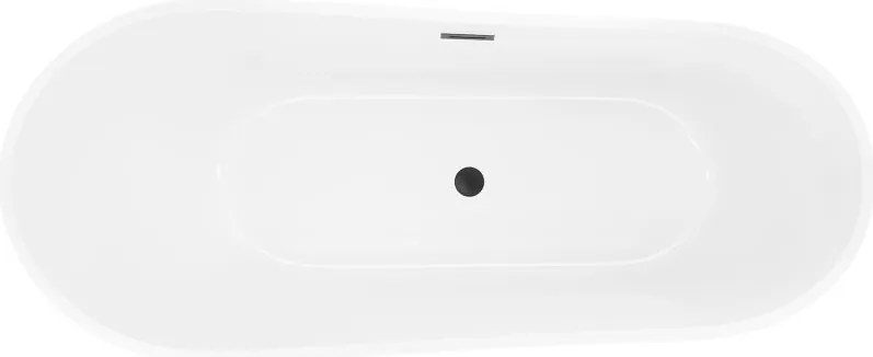 Mexen Dora, voľne stojaca vaňa 150 x 75 cm, biela, čierny prepad, 52071507500-70