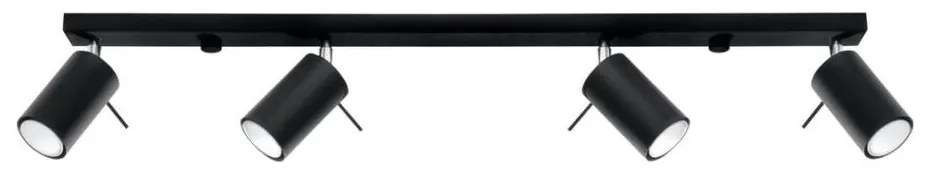 Sollux SL.0332 - Bodové svietidlo RING 4L 4xGU10/10W/230V čierna