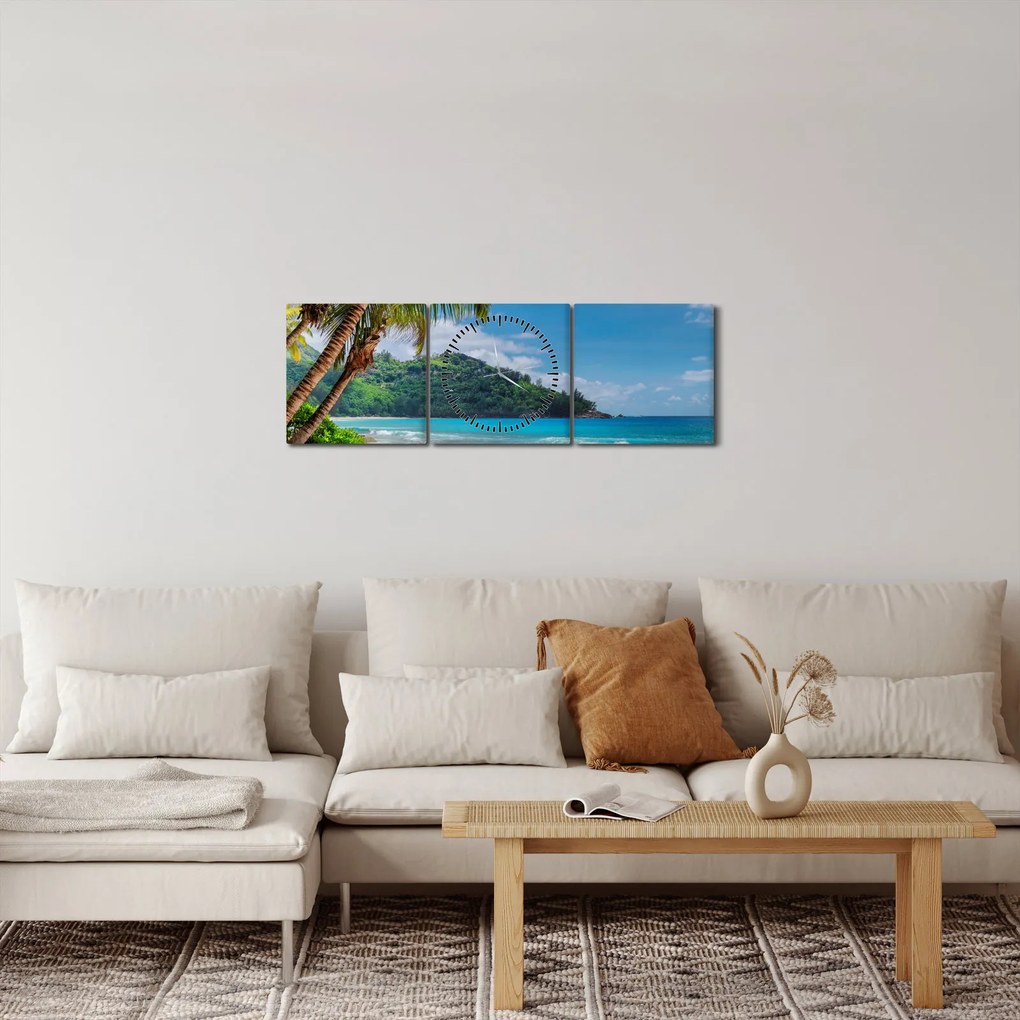 Obraz - Karibik (s hodinami) (90x30 cm)