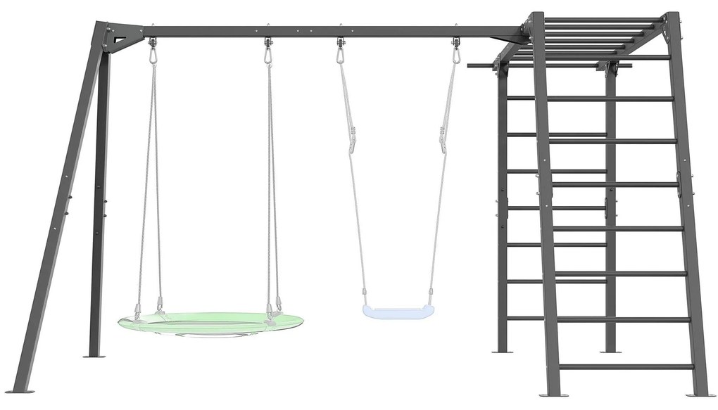 Marbo Sport Oceľová konštrukcia na záhradné hojdačky s preliezačkou / rebrinami MARBO MO-Z7