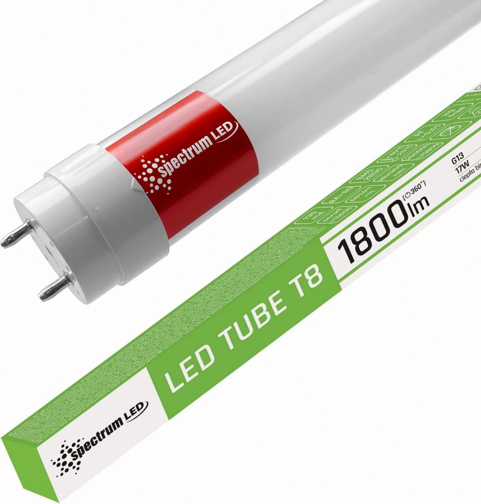 Spectrum LED Spectrum, LED trubica 120CM, 1800lm, T8, 230V, 17W, 3000K teplá biela, WOJ+22305, OSW-12004
