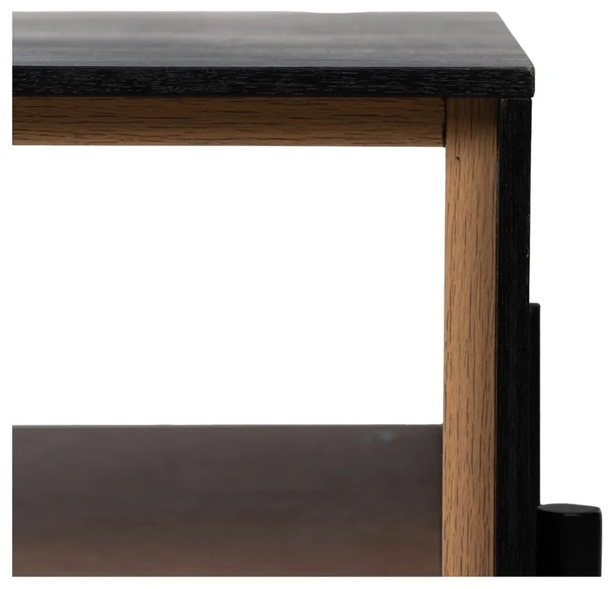 Konferenčný stolík v dekore jaseňa v čiernej a prírodnej farbe 60x124 cm Orleans – Ixia