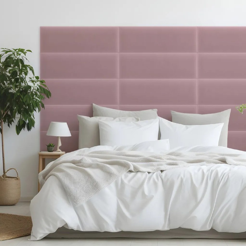 Zamatový čalúnený panel - Obdĺžnik - 80x20cm Farba: Ružová