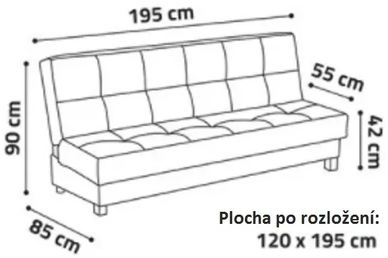 Rozkladacia pohovka Endono III, zelená