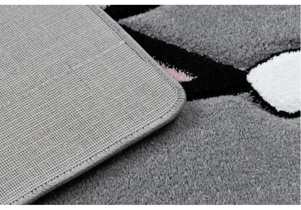 Detský kusový koberec Mačacie princezná sivý 160x220cm
