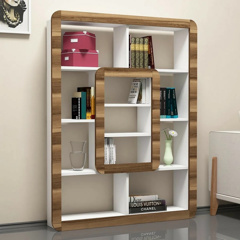 Knižnica Orkide White and Walnut