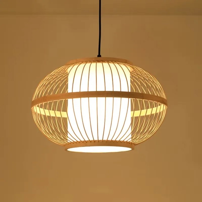 Toolight Natural, závesné stropné svietidlo 1xE27 APP1631-1CP, prírodná hnedá, OSW-05104