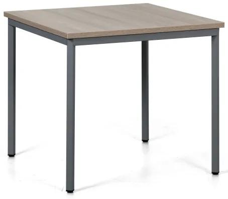 Jedálenský stôl TRIVIA, tmavo sivá konštrukcia, 800 x 800 mm, dub prírodný