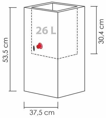 Scheurich Vysoký kvetináč Muretto (kamenistá čierna, výška 54 cm) (100349847)