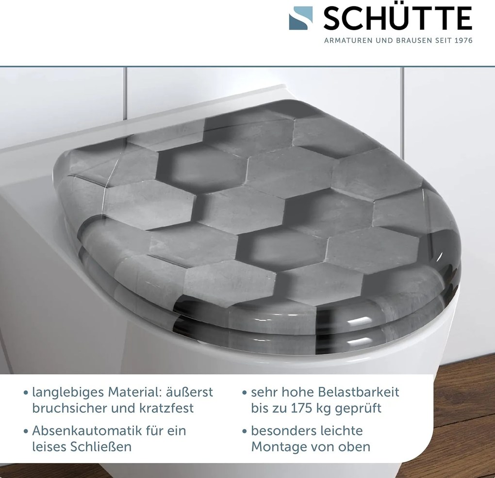 Eisl Sanitär WC sedadlo Duroplast Soft Close Hexagons 82392
