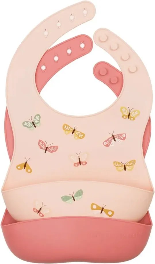 Sada 2 silikónových podbradníkov motýľ