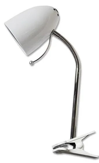Aigostar - Stolná lampa s klipom 1xE27/11W/230V biela/chróm