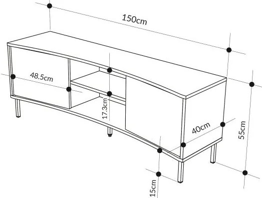TV stolík Houseland Frem šedo-zelený