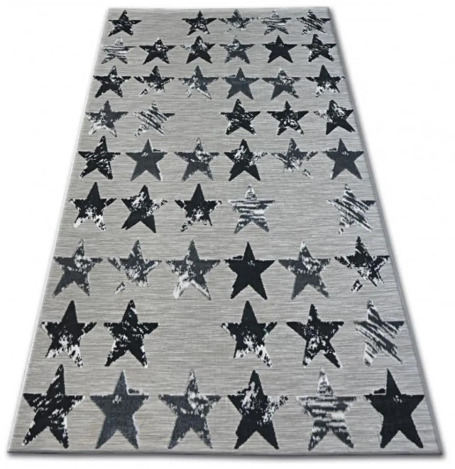 Kusový koberec PP Hviezdy sivý, Velikosti 120x170cm