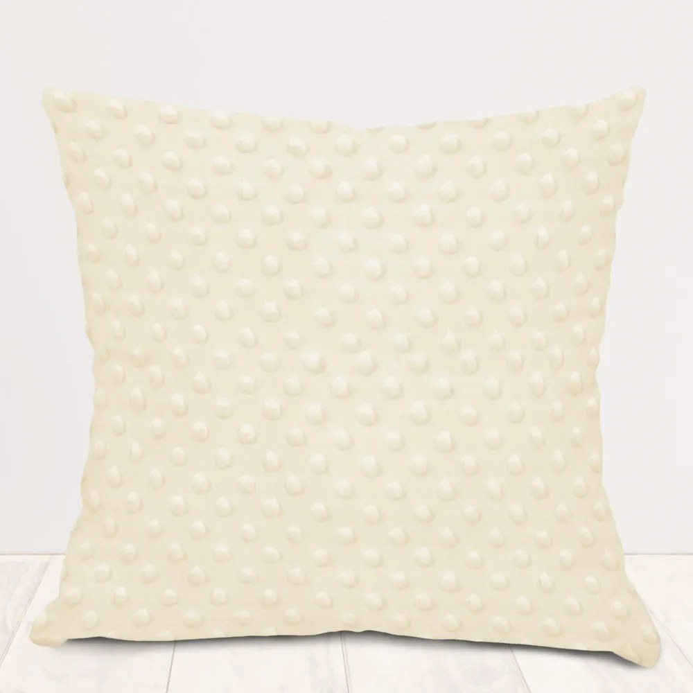 Biante Detská obliečka na vankúš Minky 3D bodky MKP-014 Krémová 30 x 50 cm