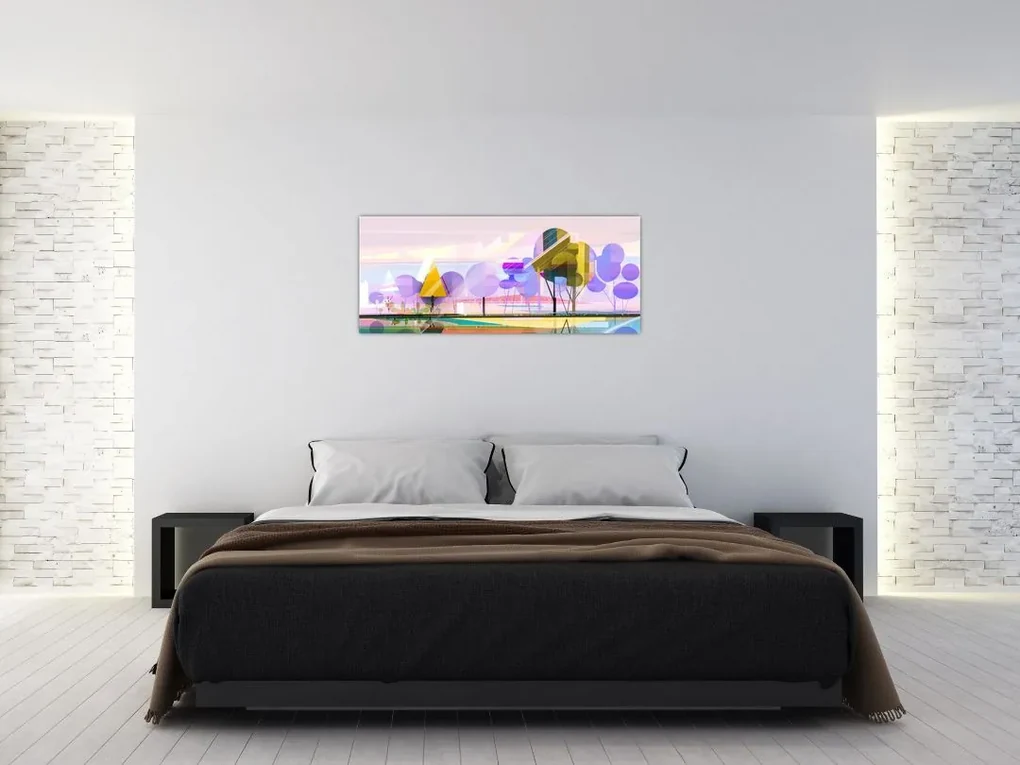 Obraz - Abstrakcia, krajina (120x50 cm)