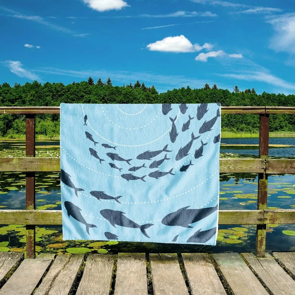 Modrá plážová osuška 90x180 cm Shoal - DecoKing