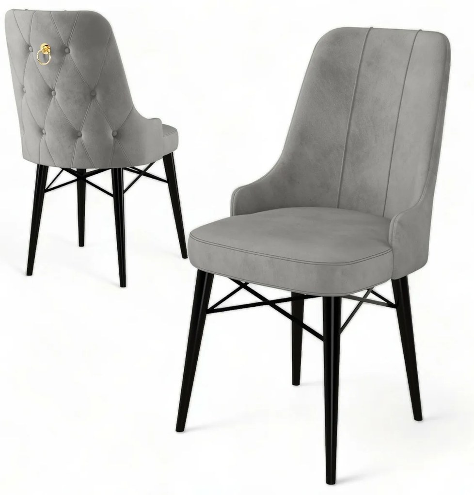 Sada jedálenských stoličiek Pare Grey and Black, 6ks