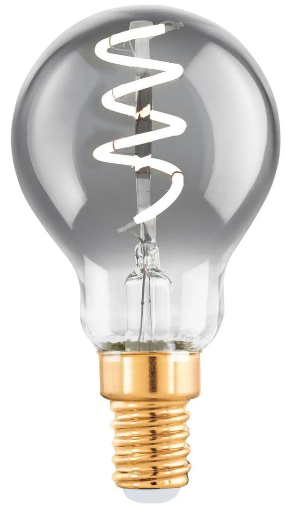 EGLO Stmievateľná filamentová LED žiarovka, E14, P45, 4W, 100lm, 2000K, teplá biela, dymové sklo