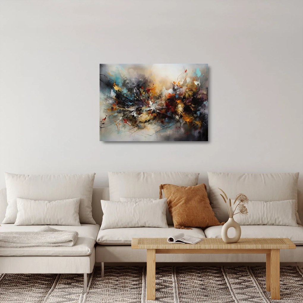 Sklenený obraz - Abstraktná grafika (70x50 cm)