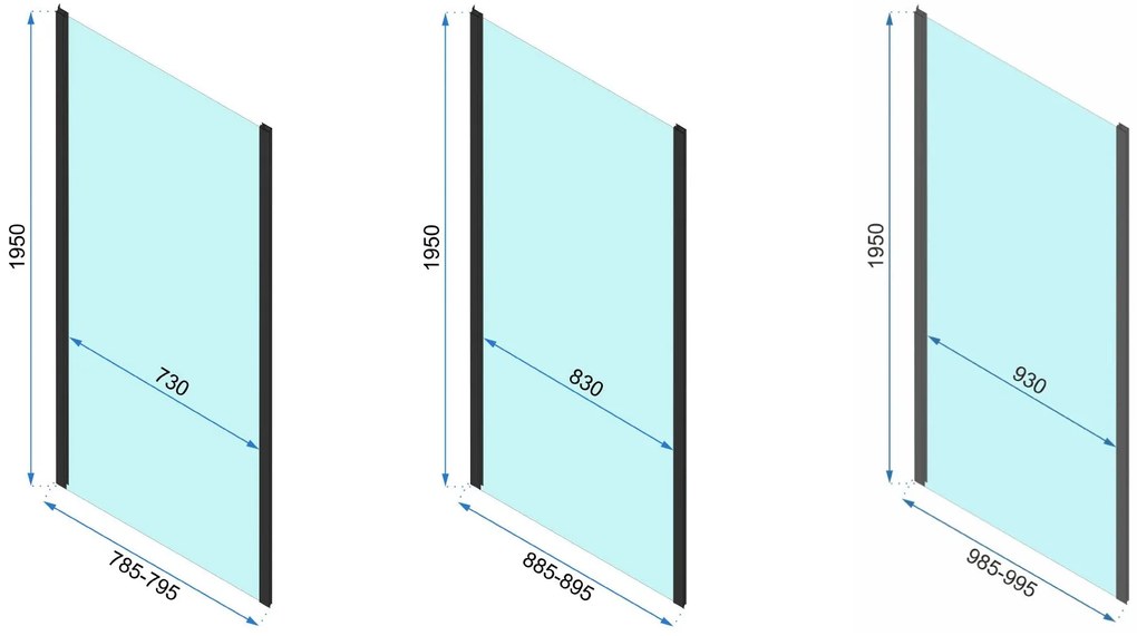 Rea Rapid Swing, rohový sprchovací kút 70 (dvere) x 80 (stena) x 195 cm, 6mm číre sklo, čierny profil, KPL-009919