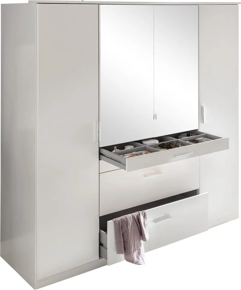 Šatníková skriňa Aachen, 180 cm, biela