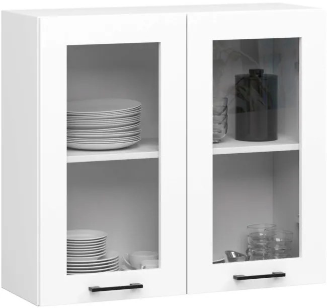 Kuchynská linka OLIVIA V720 2.4 m s vitrínou biela