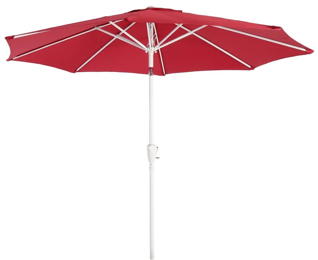 Slnečník N18 Ø 2,7m - polyester/hliník - červená