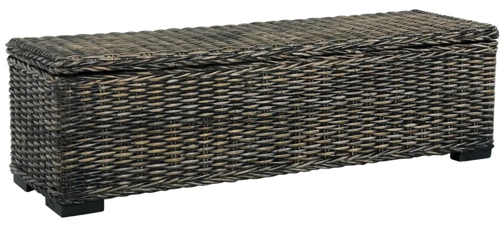 vidaXL Úložný box 120 cm čierny kubu ratan a masívne mangovníkové drevo