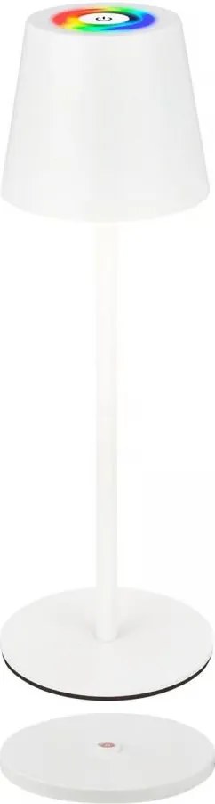 Briloner 7517016 - LED RGB stmievateľná stolová lampa CILANO 3W/5V IP44 2000 mAh biela