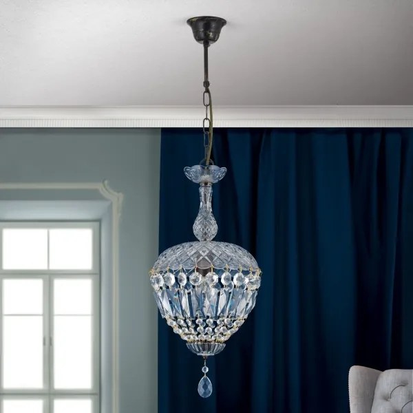 Orion HL 6-1498/1 - Krištáľový luster na reťazi ARILA 1xE27/60W/230V hnedá/patina