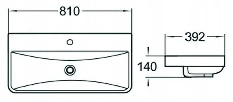 Mexen DAGNA UMÝVADLO, 81x39 CM, BIELA, 21998000